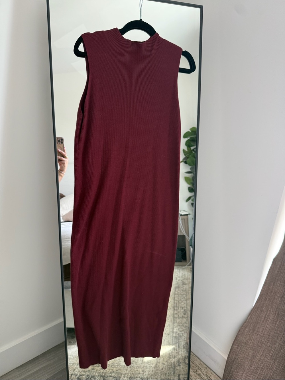 Express Sleeveless Maxi Dress in Burgundy